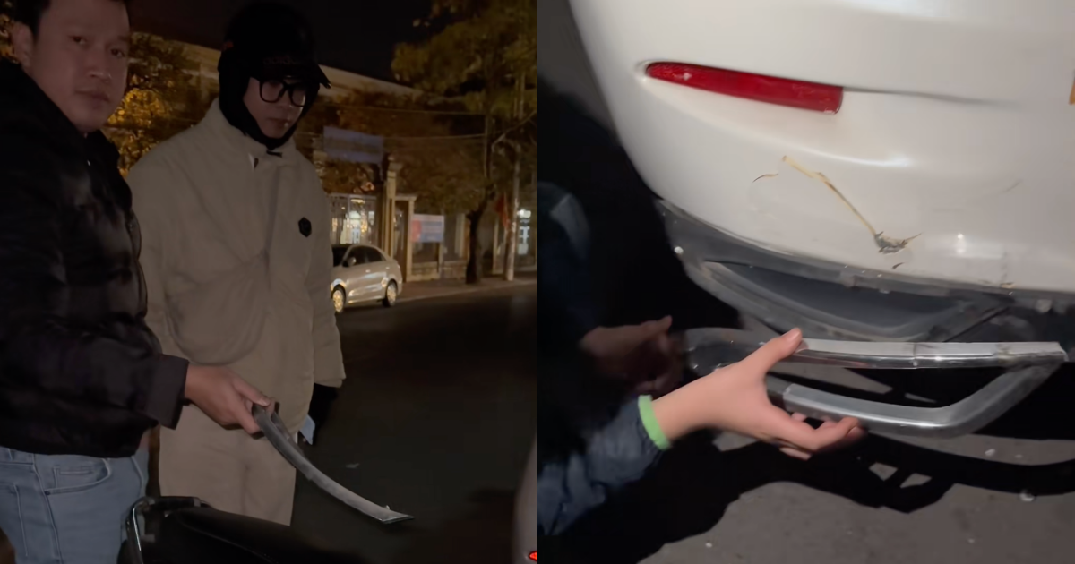 Nam shipper đâm vỡ đuôi ô tô trong đêm và phản ứng bất ngờ của chủ xe