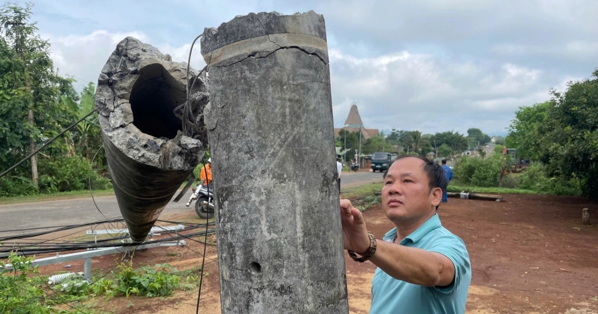 Trận Mưa Lớn Khiến Hàng Loạt Trụ Điện Gãy Đôi Ở Gia Lai Nhận định nguyên nhân khiến hàng loạt trụ điện bị gãy đôi ở Gia Lai