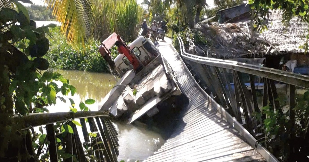 Ô Tô Tải Gây Sập Cầu Sắt Ở Sóc Trăng: Chủ Doanh Nghiệp Cam Kết Khắc Phục Ô tô tải chở hàng gây sập cầu sắt ở Sóc Trăng
