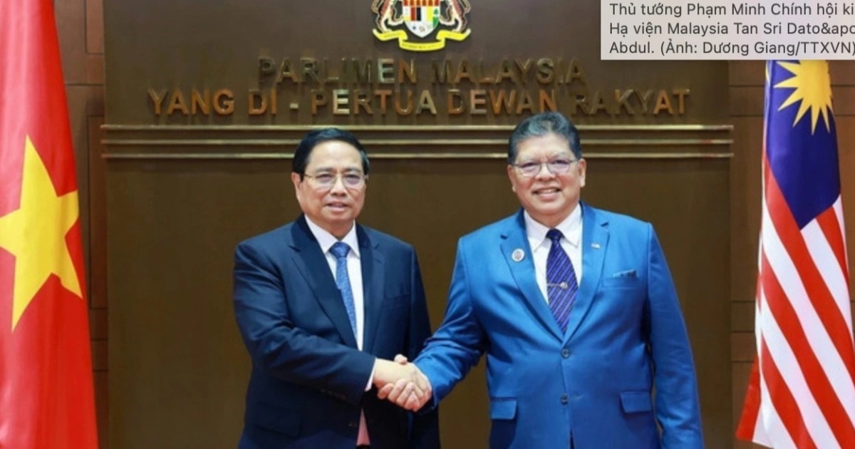 Thủ tướng Phạm Minh Chính Hội Kiến Chủ Tịch Hạ Viện Malaysia Quốc hội Việt Nam - Malaysia cần tiếp tục phối hợp chặt chẽ