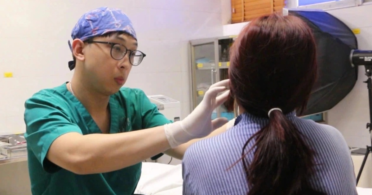 Tiêm thu gọn hàm, má bệnh nhân đầy dịch bẩn, mủ đặc quánh
