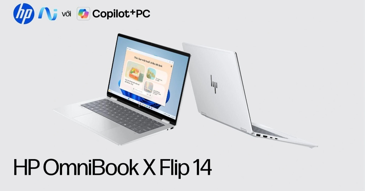 Laptop HP OmniBook X Flip 14 mới mỏng nhẹ, hiệu năng AI vượt trội Laptop HP OmniBook X Flip 14 mới mỏng nhẹ, hiệu năng AI vượt trội