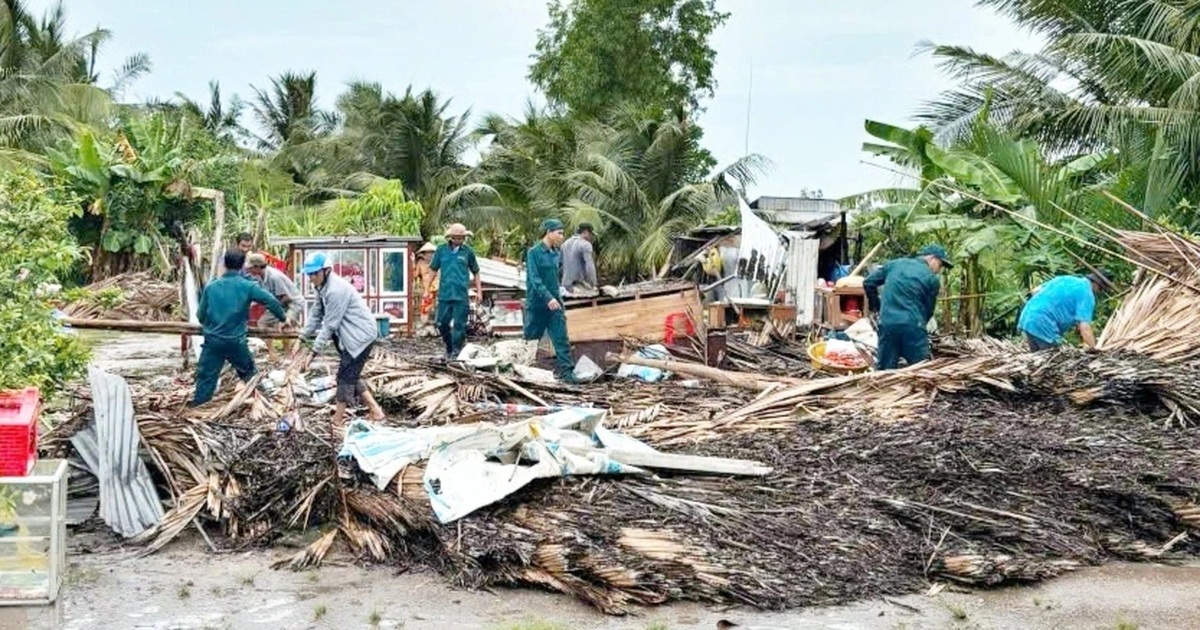 Một người mất tích, 4 nhà tốc mái ở An Giang do ảnh hưởng bão Kajiki Một người mất tích, 4 nhà tốc mái ở An Giang do ảnh hưởng bão Kajiki