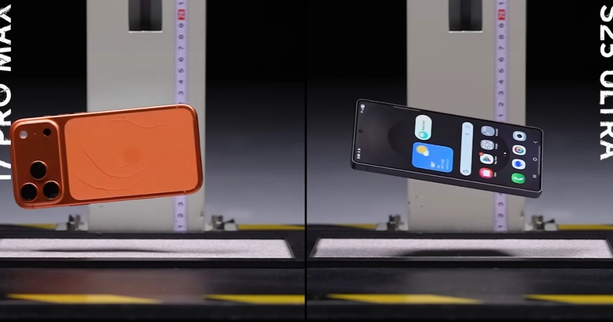iPhone 17 Pro Max đọ độ bền với Galaxy S25 Ultra khi thả rơi xuống nền cứng iPhone 17 Pro Max đọ độ bền với Galaxy S25 Ultra khi thả rơi xuống nền cứng